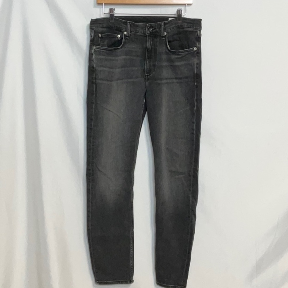 rag & bone Men's Bryce Black Washed Charcoal Slim Fit Jeans 33/32